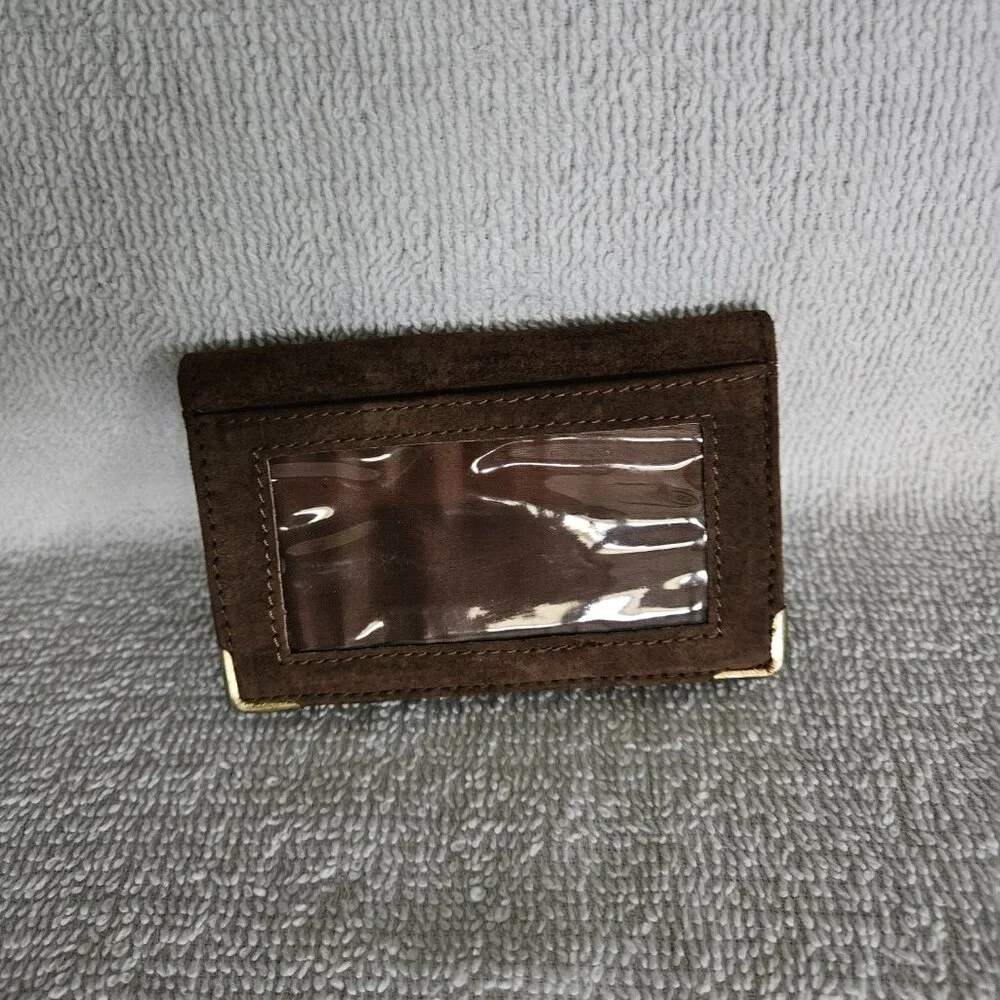 English Leather Brown Suede Card Holder - Picture 2 of 9
